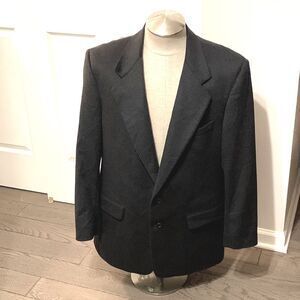 Vintage Holt Renfrew | Men’s 100% Cashmere Black Suit Jacket Blazer 46R